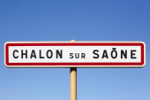 Chalon sur Saone – silniční značka v Burgundsko, Francie
