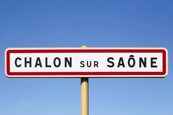 Chalon Sur Saone City Road Sign Burgundy France — Stock Photo, Image