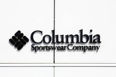 Villefontaine, France - September 13, 2019: Columbia sportswear company logo on a wall. The Columbia sportswear company is an American company that manufactures and distributes outerwear, sportswear