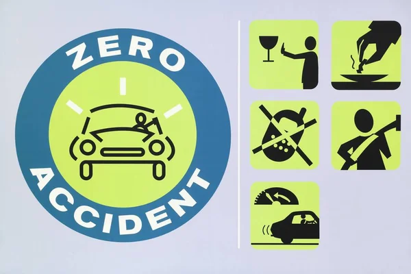 Zero car accident symbol illustration