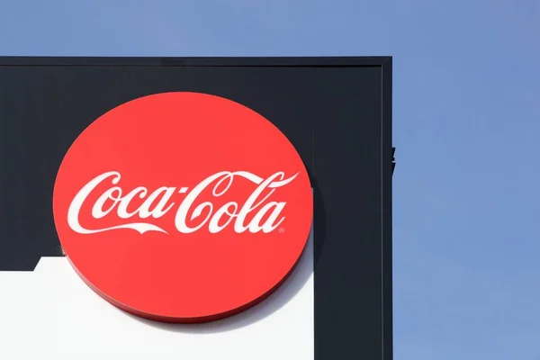 Орхус Дания Августа 2019 Года Логотип Coca Cola Стене Кока — стоковое фото