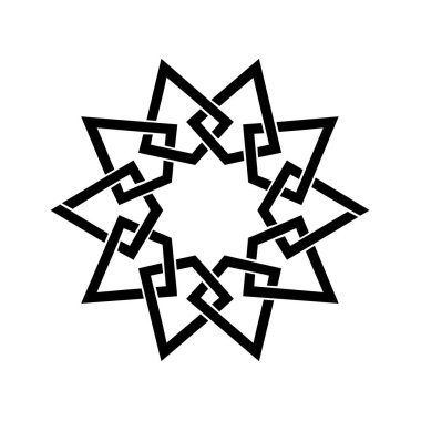 Beyaz arkaplan ile kufic desen sembolü