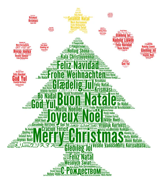 Buon Natale Lingue Diverse Parola Nube — Foto Stock