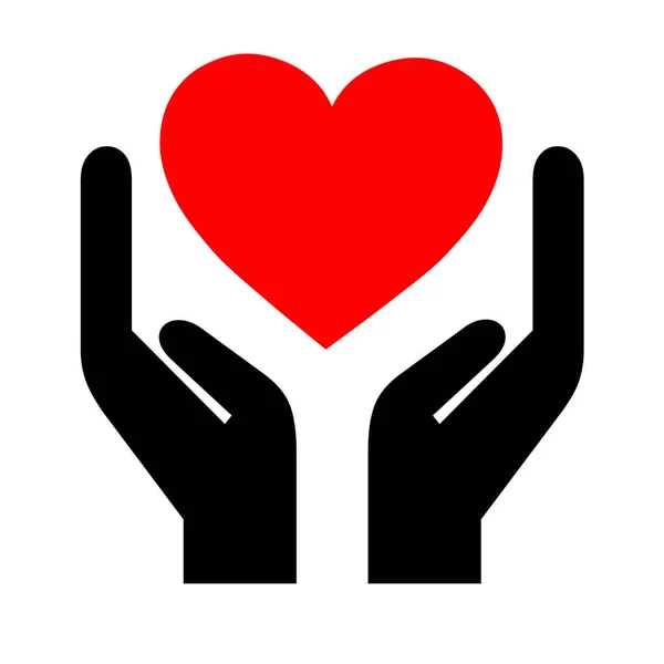 Leere Hände Erhalten Rotes Herz Symbol — Stockfoto