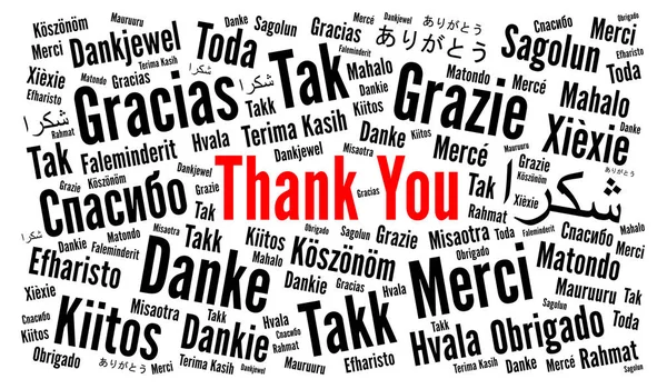 Thank You Illustration Word Cloud Different Languages — Stock Photo, Image