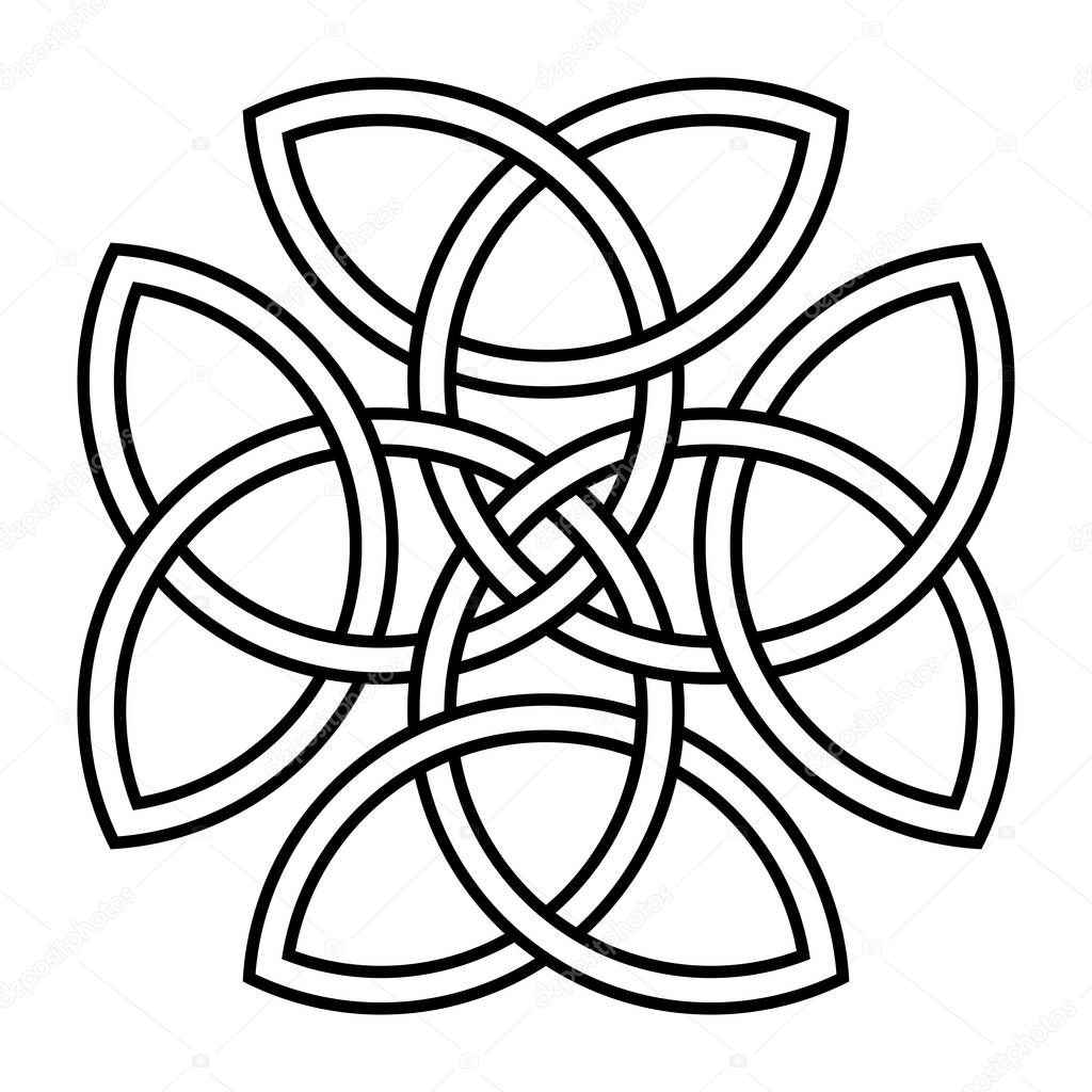 Cross with four interlaced triquetras 