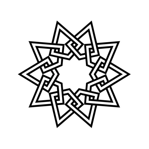 Symbol Wzorca Kufic Białym Tłem — Zdjęcie stockowe