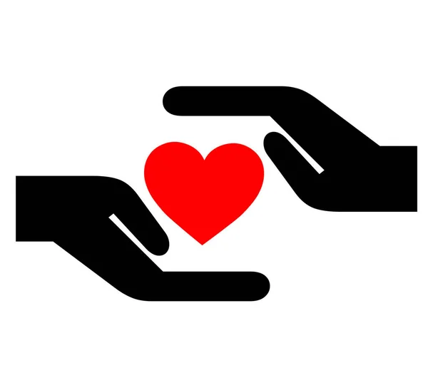Caring Hands Red Heart — Stock Photo, Image
