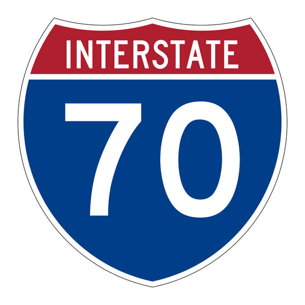 Interstate highway 70 road sign 