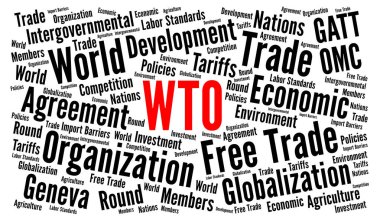 WTO, world trade organization word cloud  clipart