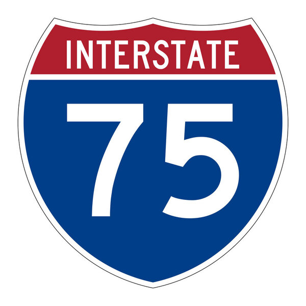 Interstate highway 75 road sign 