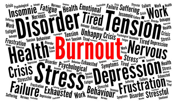 Burnout word cloud concept 