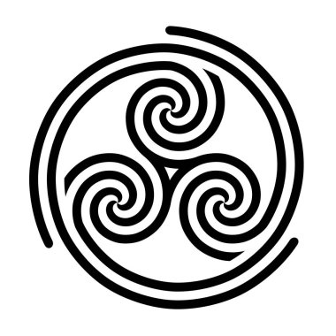 Beyaz arka plana sahip Triskelion sembol simgesi