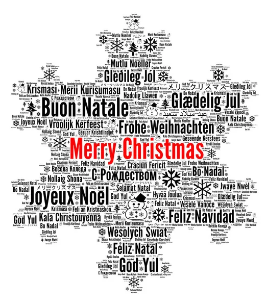 Merry Christmas in different languages word cloud