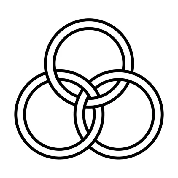 Borromean Kroužky Symbol Bílým Pozadím — Stock fotografie