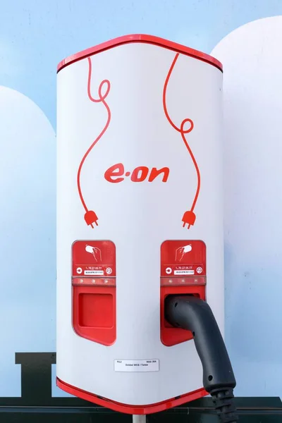 Horsens Dánsko Dubna 2018 Eon Charging Point Eon Světě Jedním — Stock fotografie