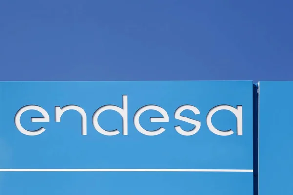 Saint Etienne Frankrijk Juni 2020 Endesa Logo Een Paneel Endesa — Stockfoto
