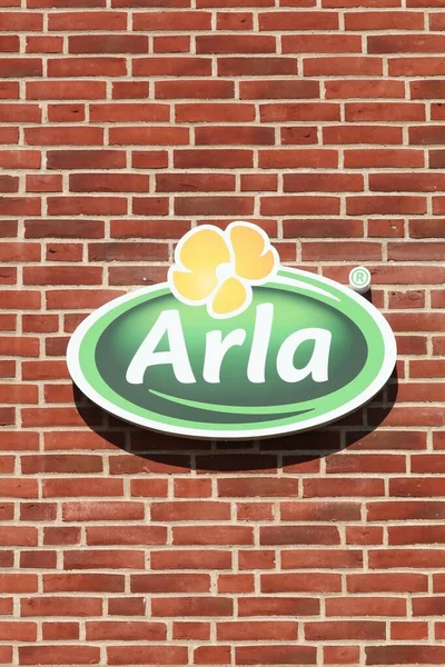 Aarhus Dinamarca Agosto 2015 Arla Foods Logo Wall Arla Foods — Foto de Stock