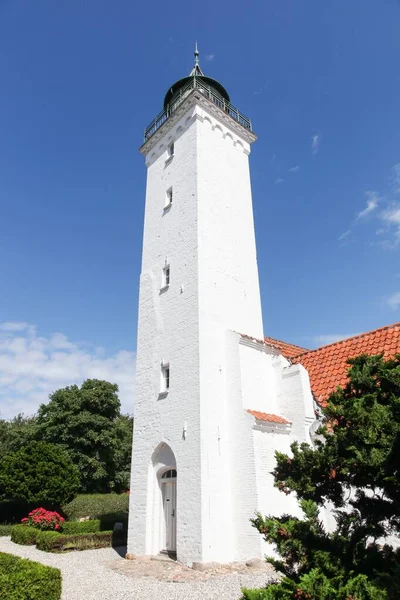 Kerk Vuurtoren Samen Tuno Eiland Denemarken — Stockfoto