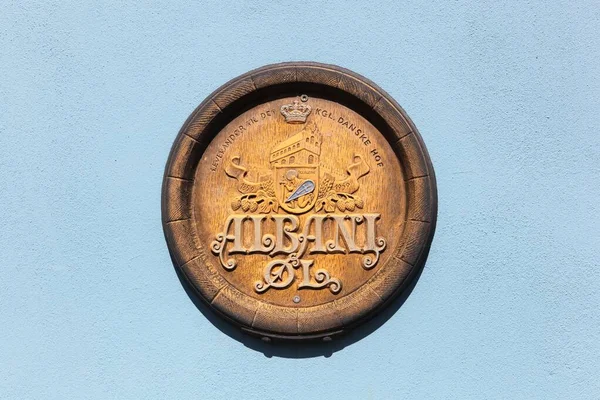 Horsens Denmark May 2019 Albani Beer Logo Wall Albani Brewery — Stock Photo, Image