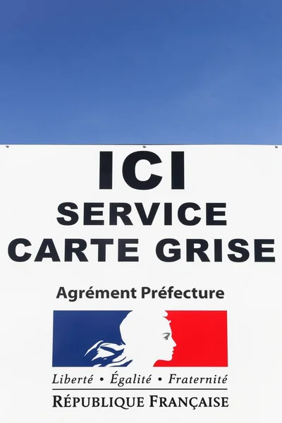 Jassans France March 2018 Registration Car Service Sign France — Stock Photo, Image