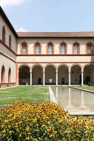 Hall Ducal Court Sforza Slott Milano Italien — Stockfoto