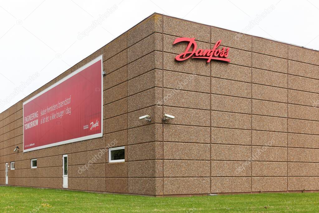 Vejle, Denmark - May 29, 2016: Danfoss factory in Denmark. Danfoss Group is a global producer of products and services used in areas such as cooling food, air conditioning and heating buildings