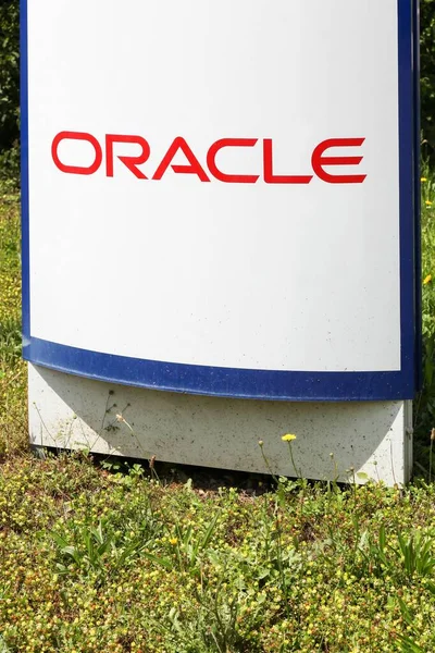 Montbonnot Francie Června 2019 Logo Oracle Panelu Oracle Corporation Americká — Stock fotografie