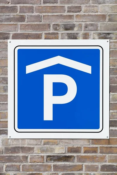 Знак Зони Паркування Приміщенні Стіні — стокове фото