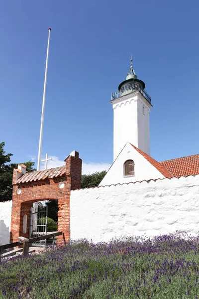 Church Lighthouse Together Tuno Island Denmark — Stock Photo, Image