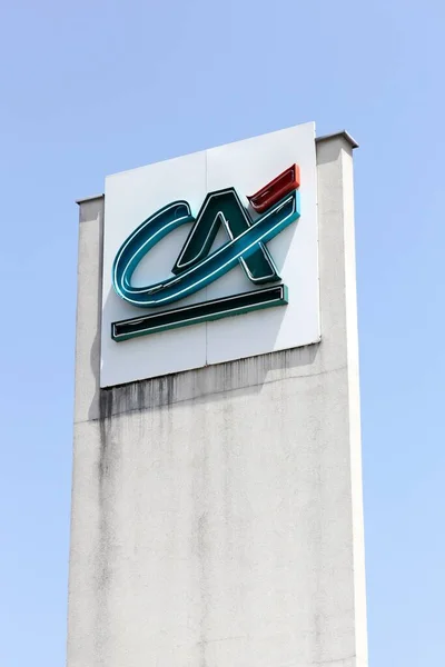 Grenoble Frankreich Juni 2017 Das Logo Der Credit Agricole Einer — Stockfoto