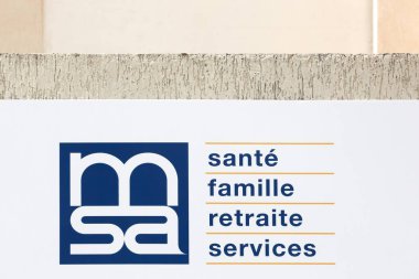 Vienne, Fransa - 7 Haziran 2020: Mutualite sociale agricole (MSA), Fransa 'da tarımsal meslekler yapan maaşlı ve serbest çalışan kişiler için zorunlu sosyal koruma planıdır.