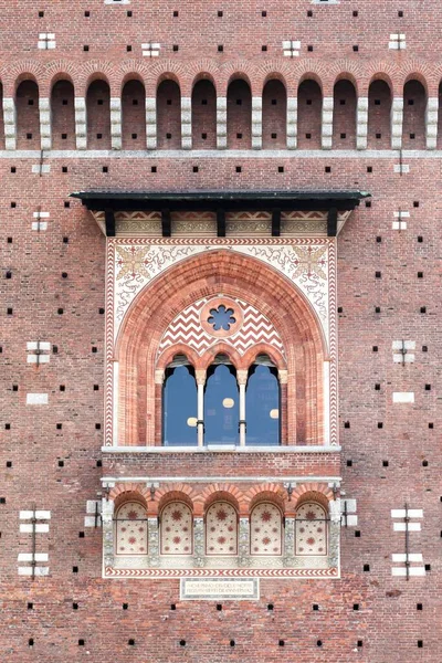 Τείχος Του Κάστρου Σφόρτσα Στο Μιλάνο Ιταλία — Φωτογραφία Αρχείου