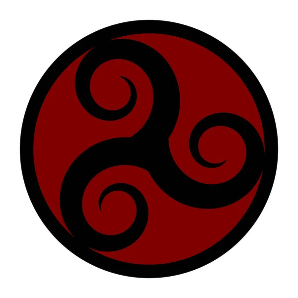 Triskelion Szimbólum Ikon Egy Piros Körben — Stock Fotó