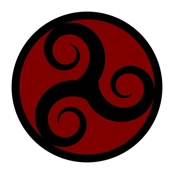 Triskelion Símbolo Icono Círculo Rojo — Foto de Stock