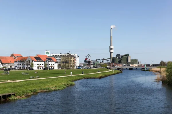 Randers Denemarken Mei 2018 Zicht Stad Randers Denemarken Met Energiecentrale — Stockfoto