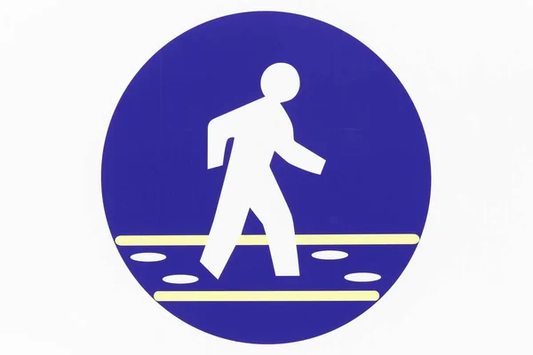 Mandatory Walkway Sign Pictogram — Stock Photo, Image