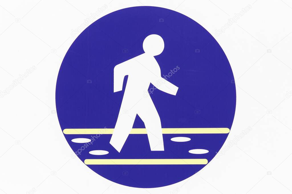 Mandatory walkway sign pictogram