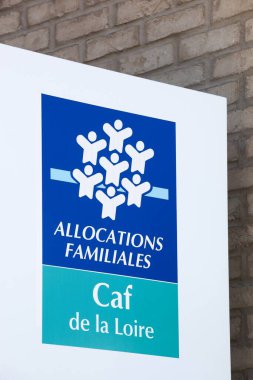 Saint Etienne, Fransa - 21 Haziran 2020: Caisse d 'allocations familiales of Loire Department veya CAF, Fransa' nın sosyal güvenliğin aile kolu.
