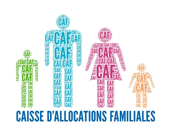 Caisse Allocation FamilysまたはCafはフランス語で社会保障記号のファミリーブランチです — ストック写真