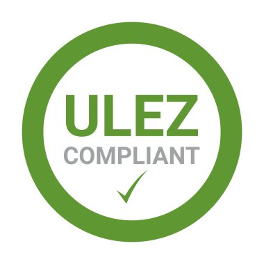 Ulez, ultra low emission zone compliant sign in United Kingdom clipart
