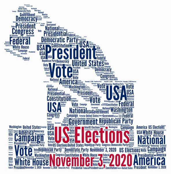 Amerikai Egyesült Államok Választásai 2020 Word Cloud — Stock Fotó