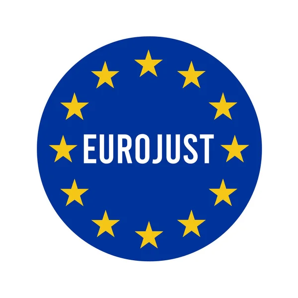 Иллюстрация Евроюста Европейским Флагом — стоковое фото
