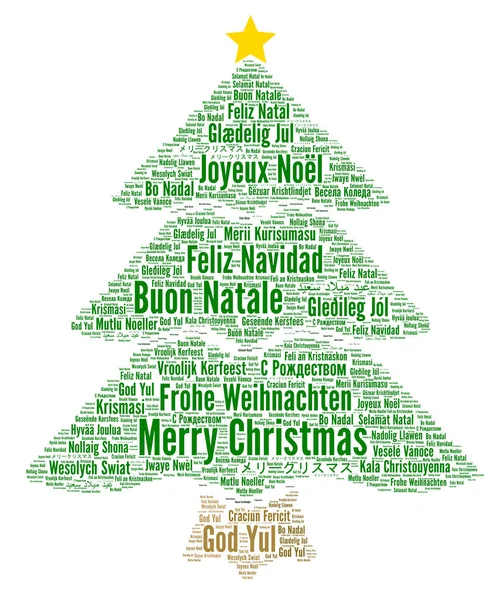 Buon Natale Lingue Diverse Parola Nube — Foto Stock