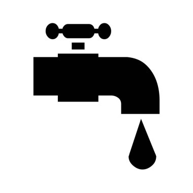 Düşen damla simgesi ile su musluğu