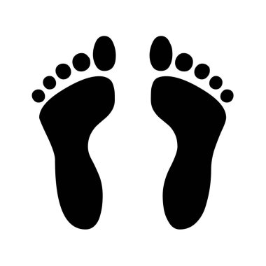 Beyaz arkaplan ile ayak izi simgesi simgesi
