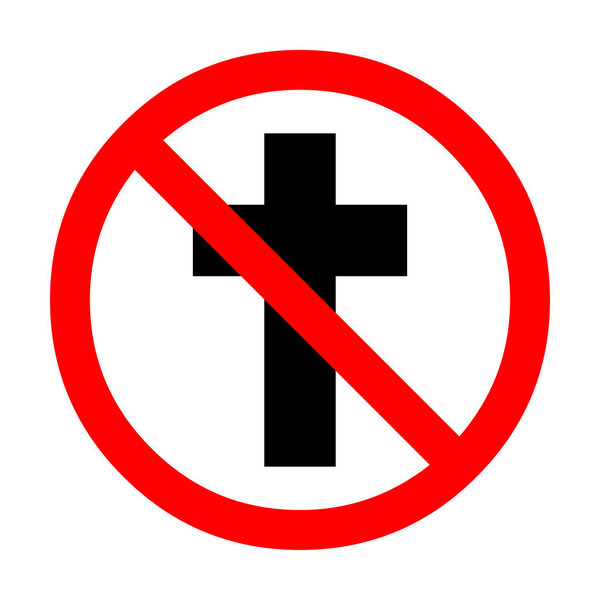 No religious cross sign illustration