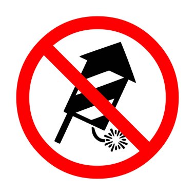 No fireworks sign illustration clipart