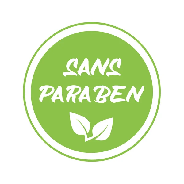 Paraben free symbol called sans paraben in french language