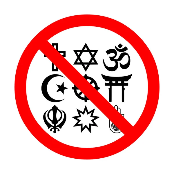 Καμία Θρησκεία Σημάδι Απεικόνιση — Φωτογραφία Αρχείου